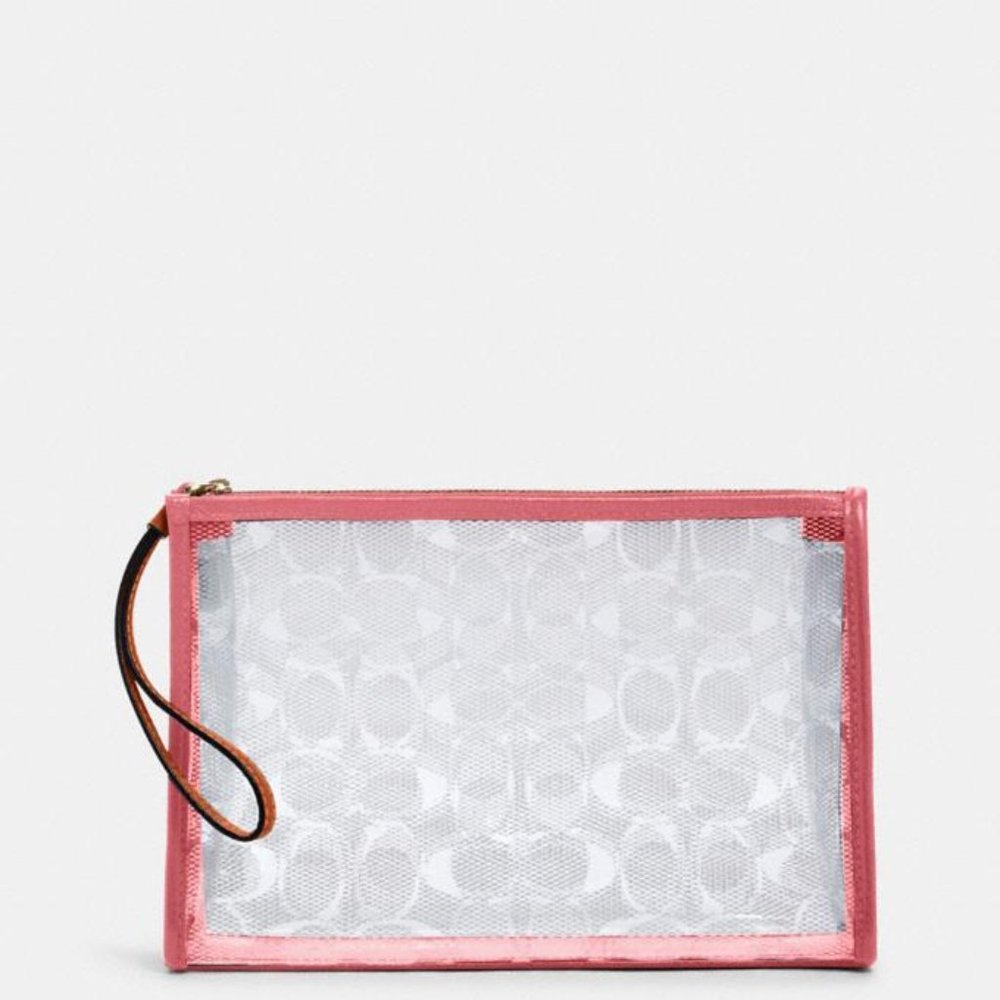 Coach Beach Clutch in Signature Clear Canvas BNWT